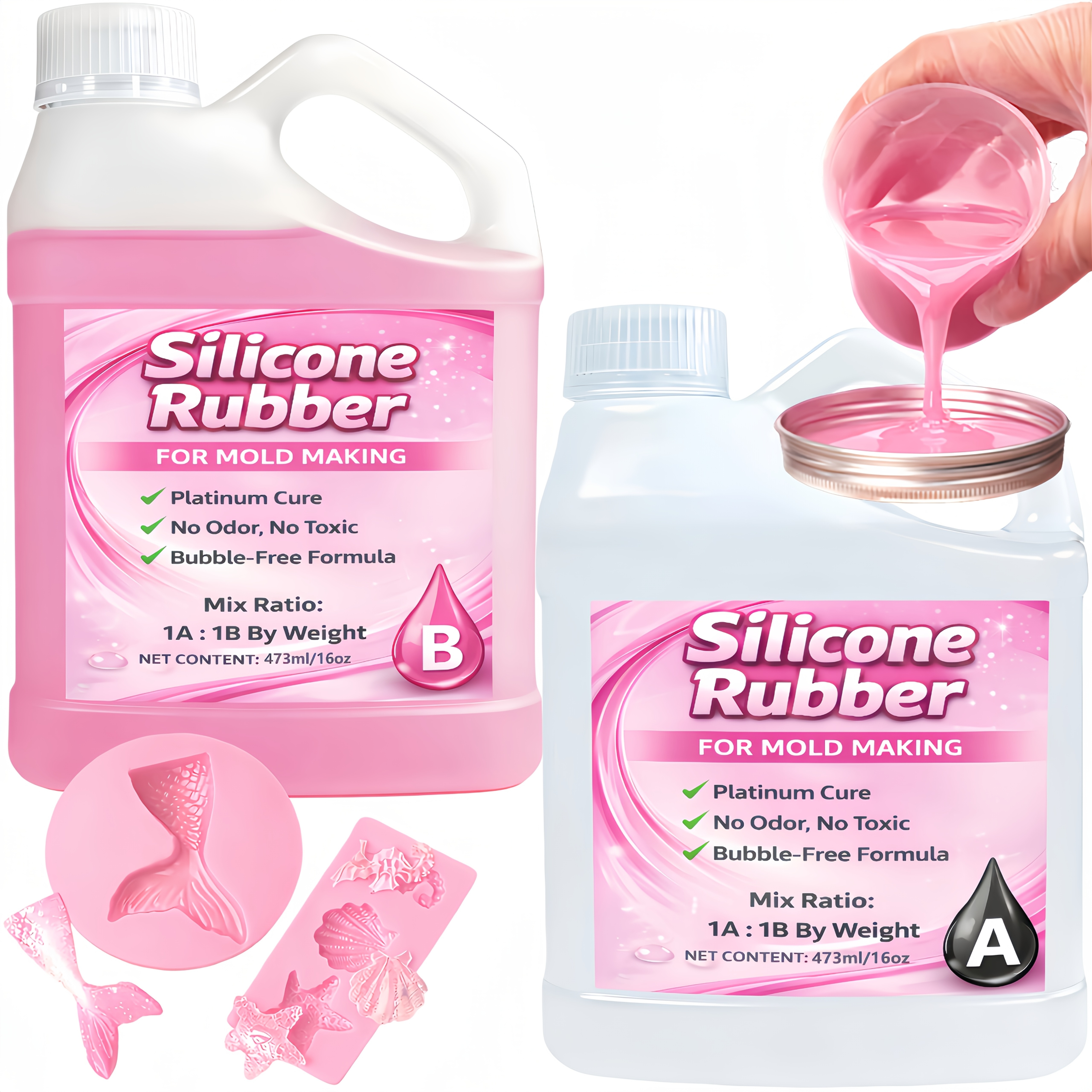 3D Printing Ptc - 1:1 Silicone Mold Kit, ultra soft