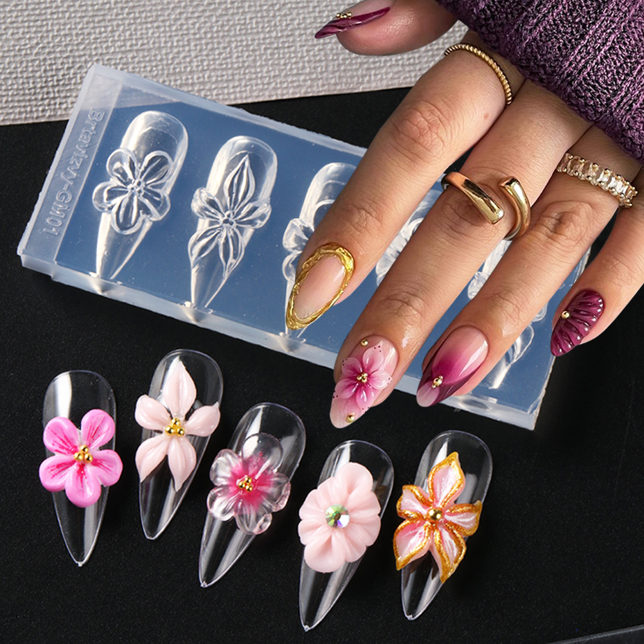 3D Printing Ptc - 1pc 3D Spring Flower Nail Silicone