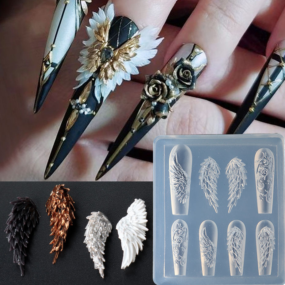 3D Printing Template - 1pcs 3D Charming Feather Wings Silicone