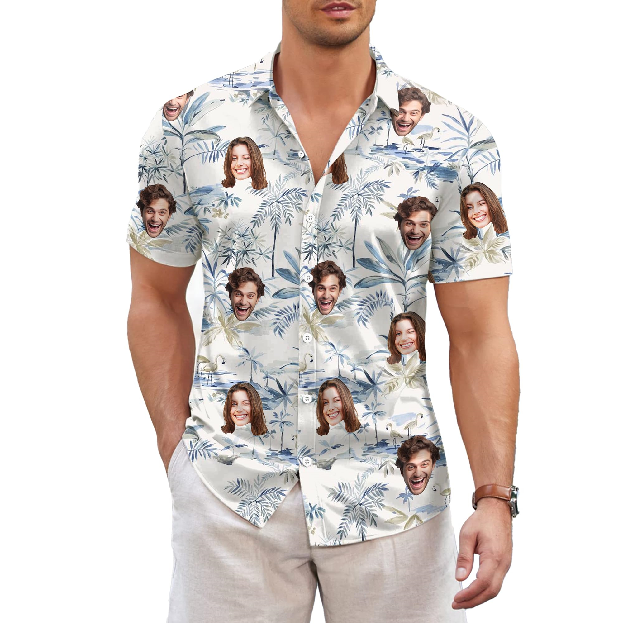 New Custom Face Hawaiian Shirt - 3D Printing Foto avis et prix