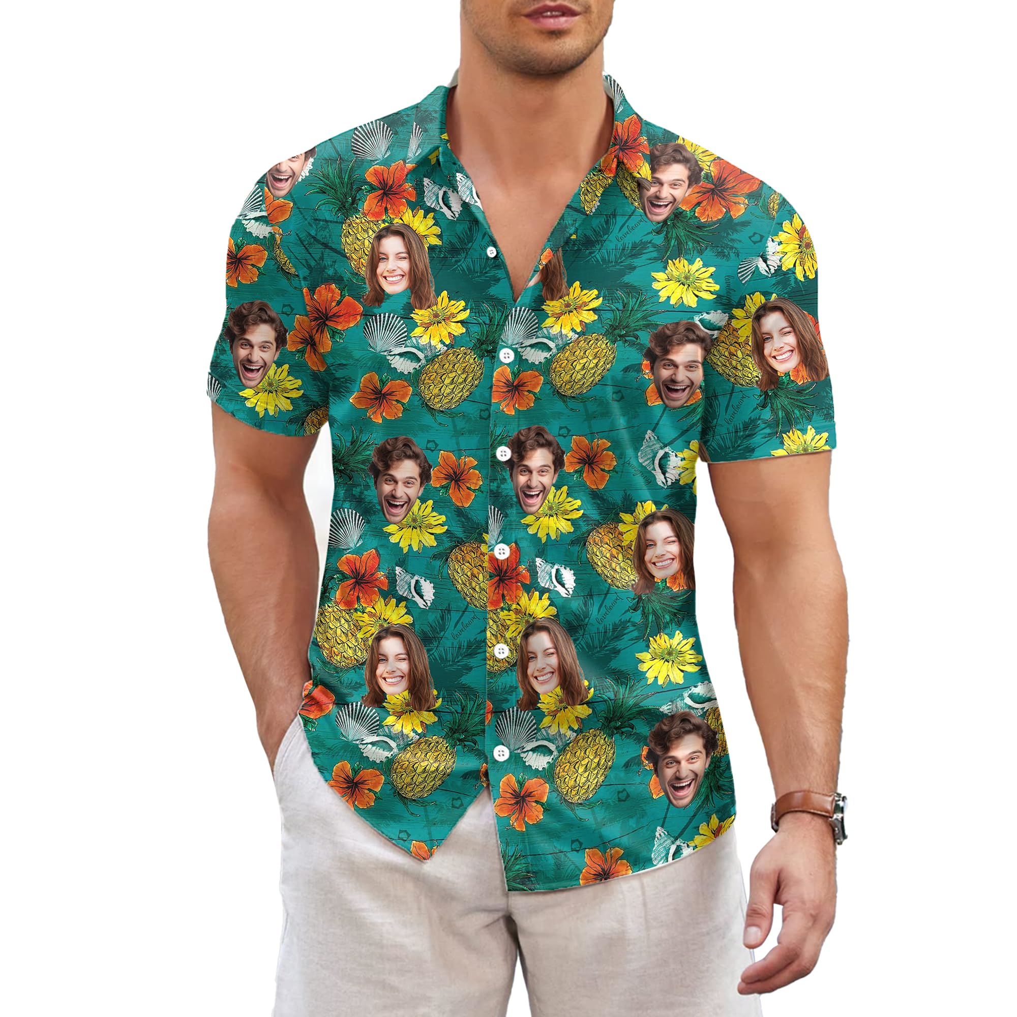 New Custom Face Hawaiian Shirt - 3D Printing Foto avis et prix