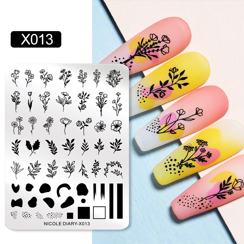 NICOLE DIARY Leaves Flower Nai - 3D Printing Template avis et prix