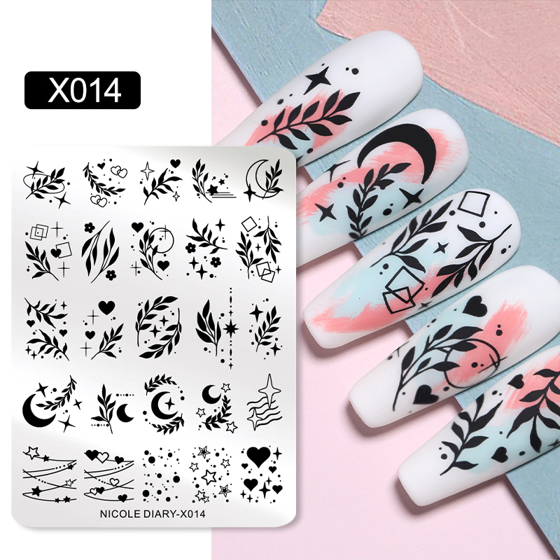 NICOLE DIARY Leaves Flower Nai - 3D Printing Template avis et prix