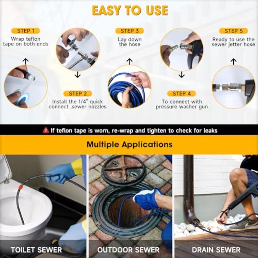 Sewer Jetter Kit for Pressure  - Nozzle Cleaning Kit avis et prix