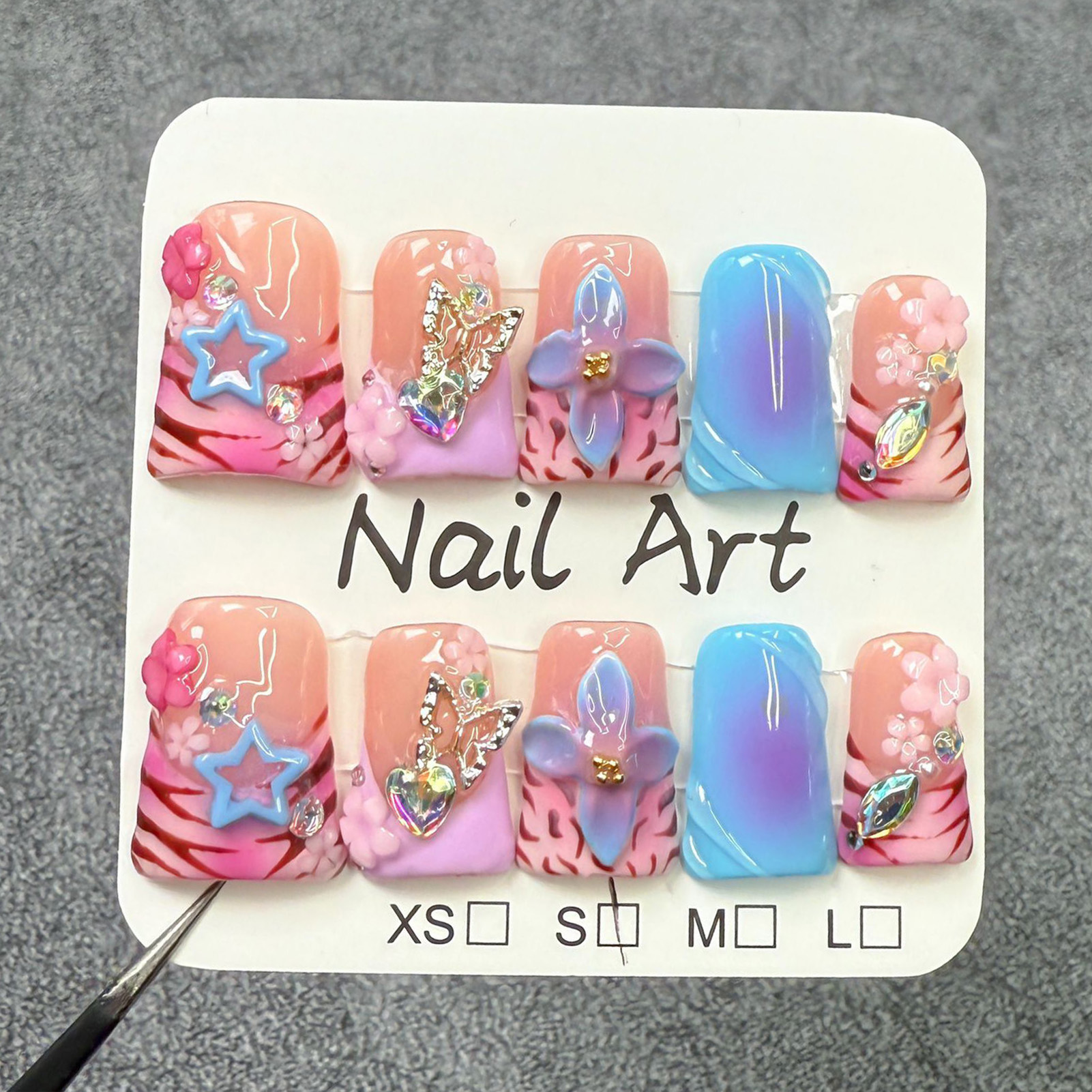 10pcs Handmade Fake Nails Duck - 3D Printing Ptc avis et prix