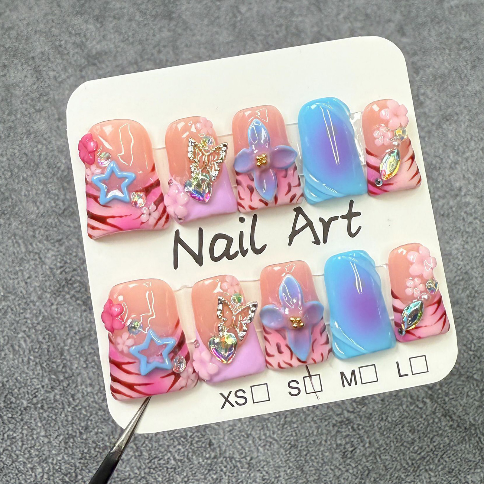 10pcs Handmade Fake Nails Duck - 3D Printing Ptc avis et prix