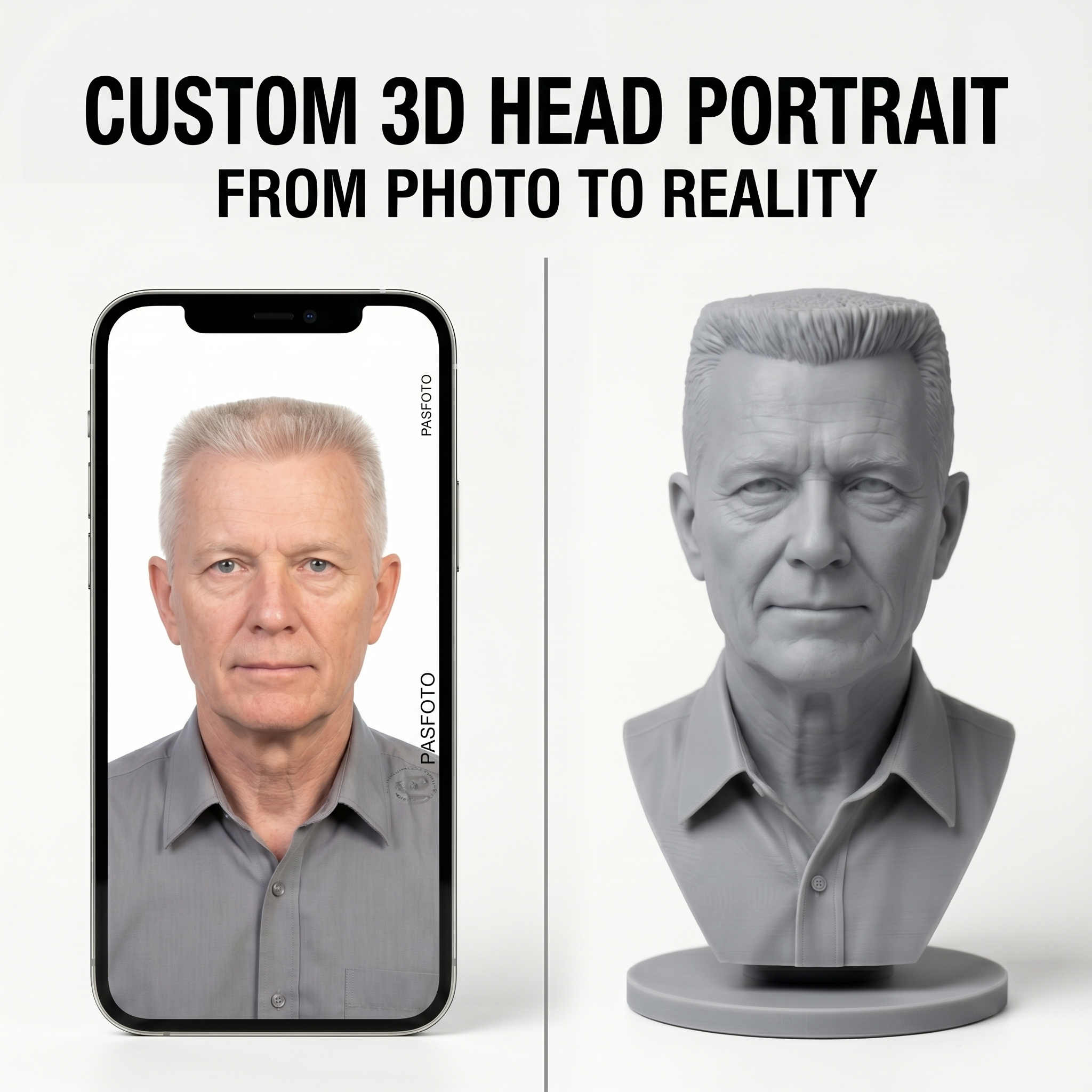 Personalized 3D Printed Bust F - 3D Printing Foto avis et prix