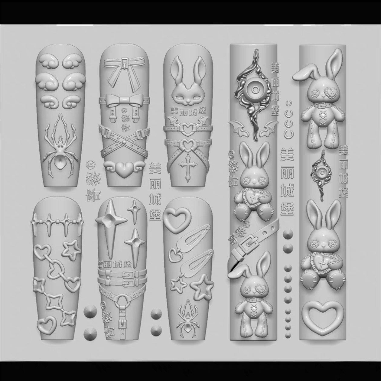 1pc Punk Rabbit  Bear Spider B - 3D Printing Template avis et prix