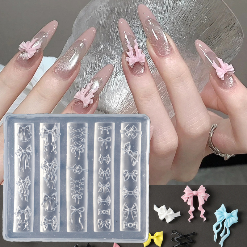Elegant Bow Silicone Nail Art  - 3D Printing Ptc avis et prix