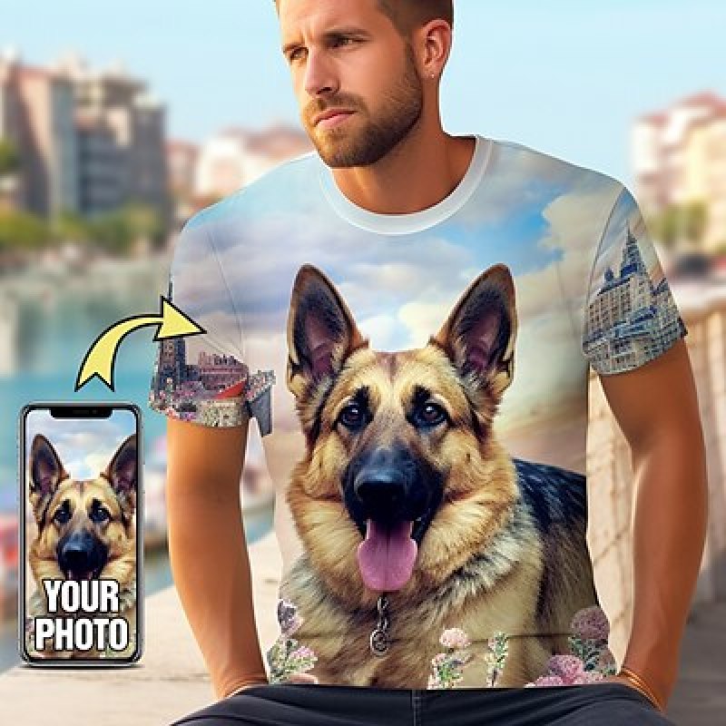 Custom Pet T Shirt for Men Des - 3D Printing Foto avis et prix
