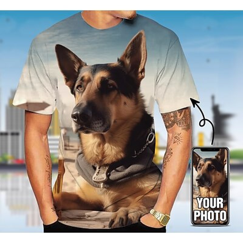 Custom Pet T Shirt for Men Des - 3D Printing Foto avis et prix