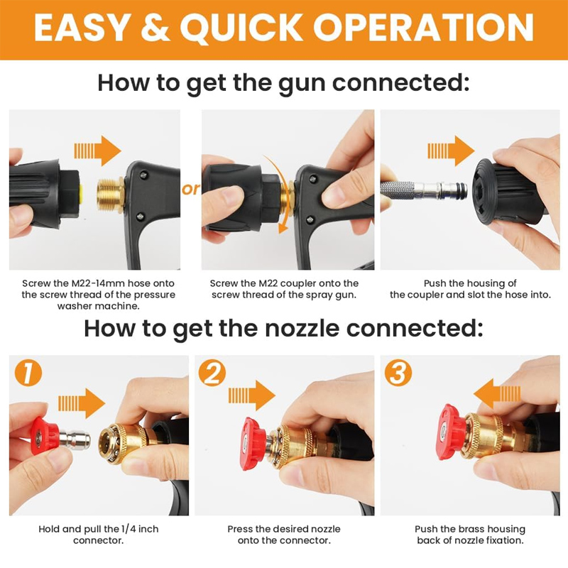 High Pressure Washer Gun with  - Nozzle Cleaning Kit avis et prix