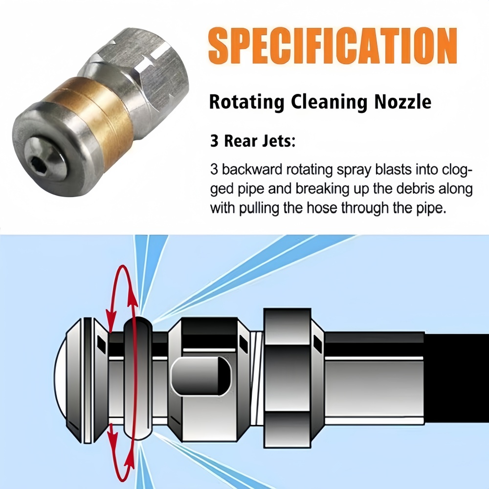 0.5~50m Sewer Cleaning Hose Hi - Nozzle Cleaning Kit avis et prix